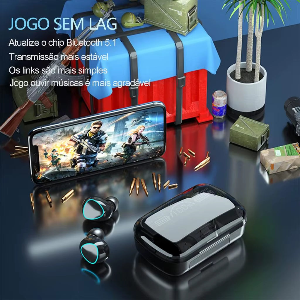 Fone De Ouvido Bluetooth 5.1 M10 Sem Fio Tws Estéreo Com Pod Carregador