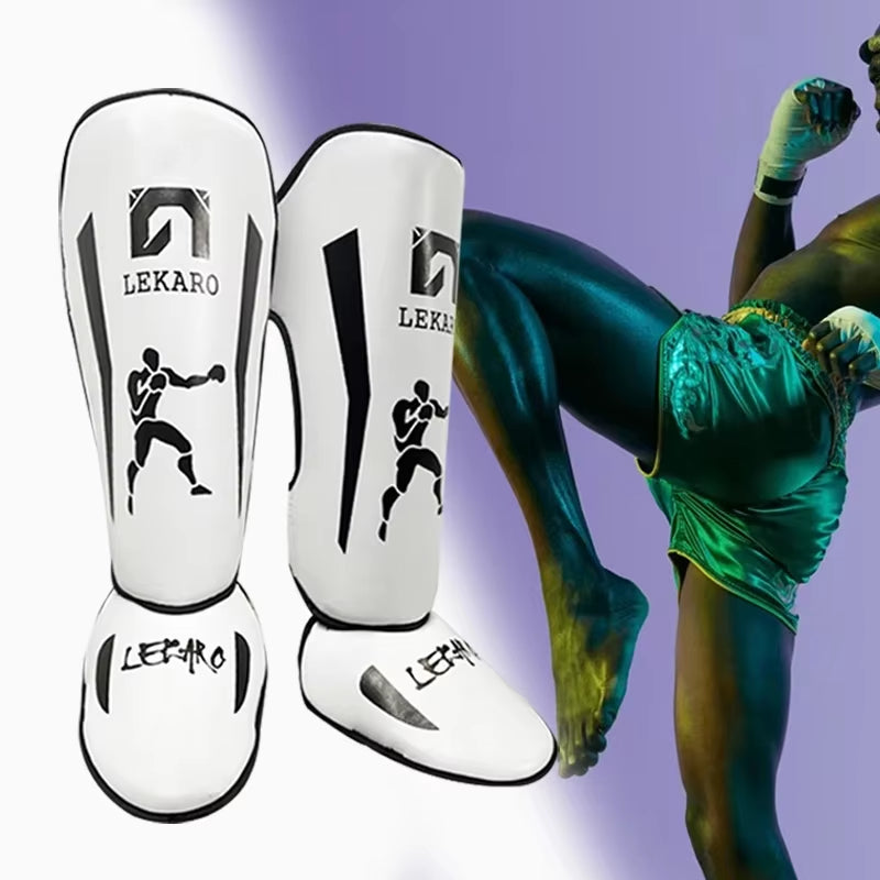 Adult Fighting Shin Guards, Fighting Shin Guards for Fighting Competitions, PU Muay Thai, Sanda Leg Protection Sleeves
