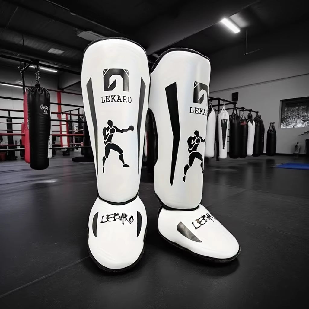Adult Fighting Shin Guards, Fighting Shin Guards for Fighting Competitions, PU Muay Thai, Sanda Leg Protection Sleeves
