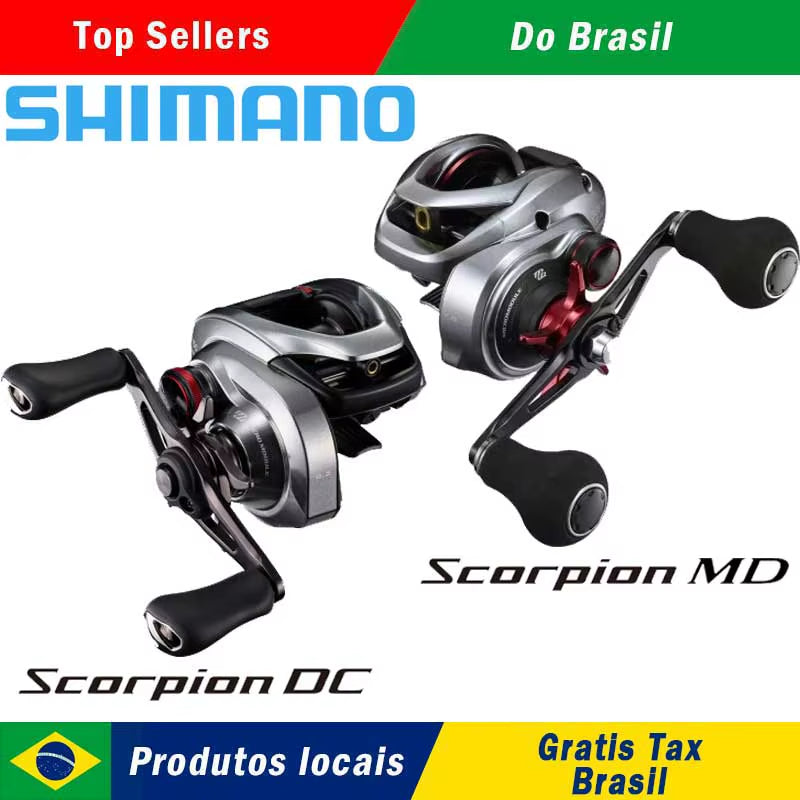 2021 Novo Shimano Escorpião Dc/Md Carretel De Pesca Baitcaster 6.2:1/7.4:1/8.5:1 7 + 1Bb 5.5 Kg Carretel De Luz Elétrica Jagane Corpo Mgl Carretel