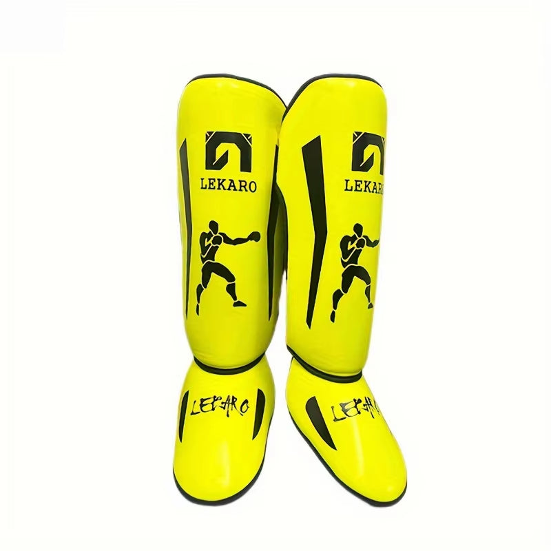 Adult Fighting Shin Guards, Fighting Shin Guards for Fighting Competitions, PU Muay Thai, Sanda Leg Protection Sleeves