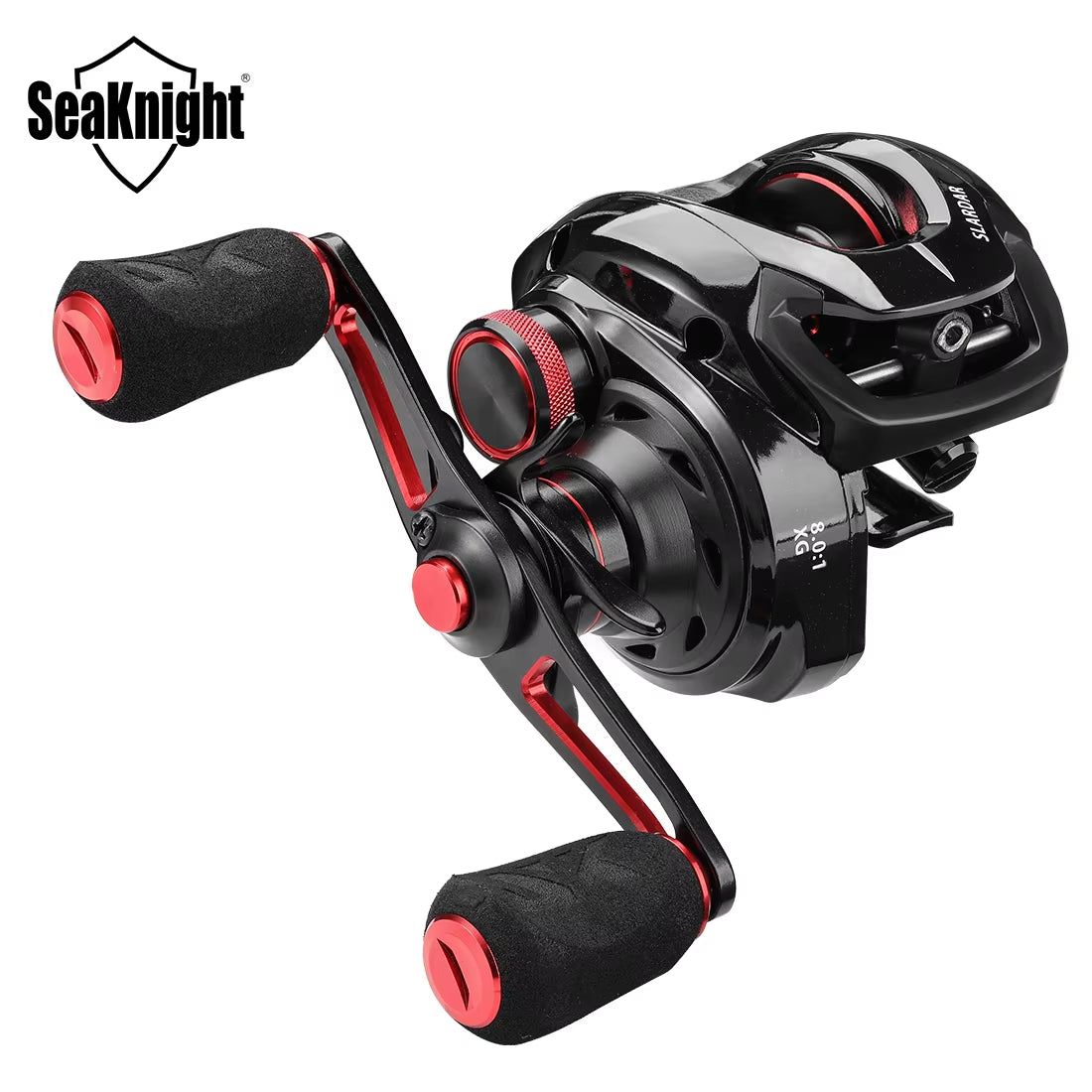 Seaknight-Slardar Series Baitcasting Fishing Reel, Sistema De Freio Magnético, Fibra De Carbono, Latão Gear, Drag 18LB, 7.0:1, 8.0:1, 190G