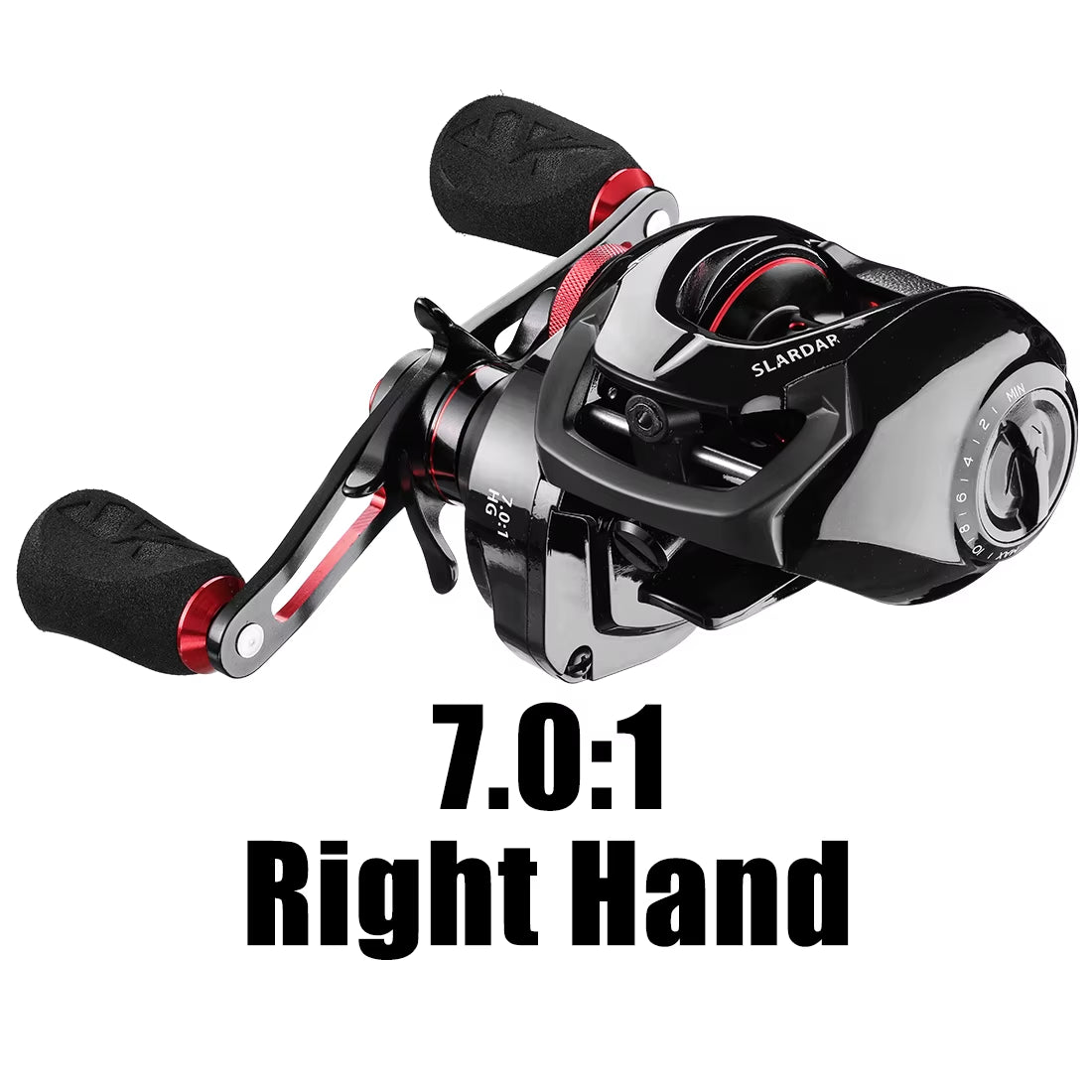 Seaknight-Slardar Series Baitcasting Fishing Reel, Sistema De Freio Magnético, Fibra De Carbono, Latão Gear, Drag 18LB, 7.0:1, 8.0:1, 190G