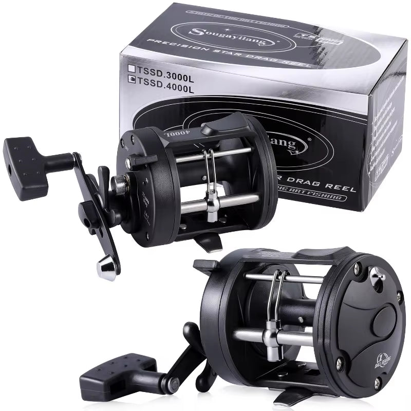 Sougayilang Carretel De Pesca Corrico, Carretel De Liga De Alumínio, Tambor De Água Salgada, Carretel De Pesca 3 + 1Bb 3.8:1, Arrasto Máximo 25Kg, Ferramenta De Pesca
