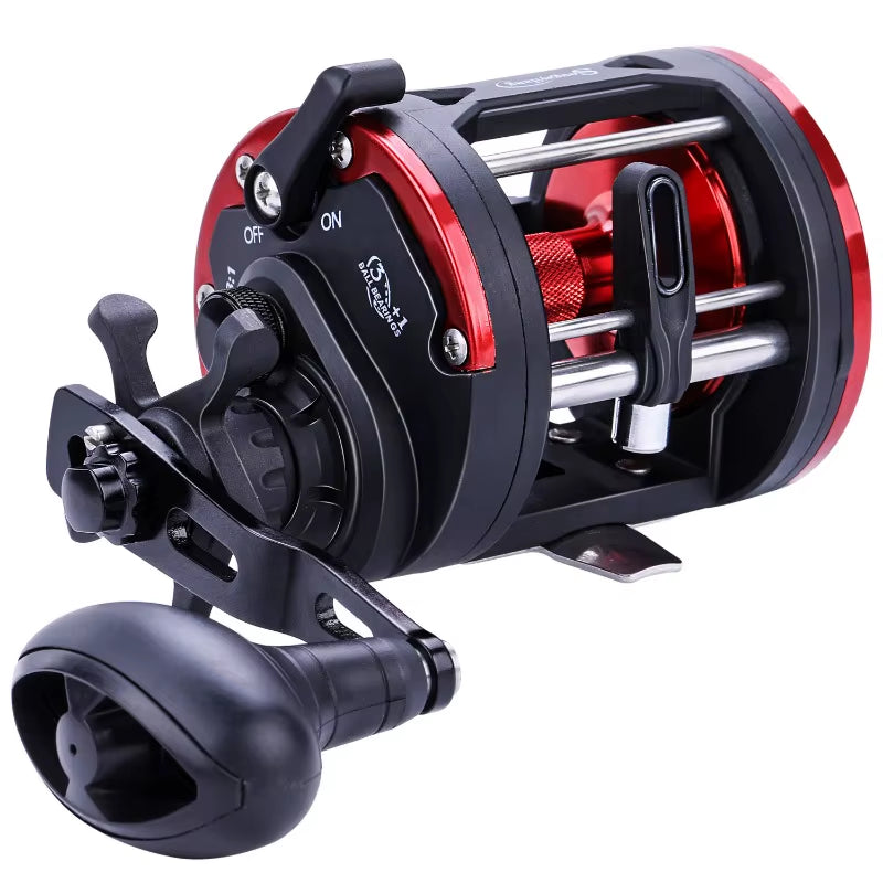 Sougayilang Carretel De Pesca Corrico, Carretel De Liga De Alumínio, Tambor De Água Salgada, Carretel De Pesca 3 + 1Bb 3.8:1, Arrasto Máximo 25Kg, Ferramenta De Pesca