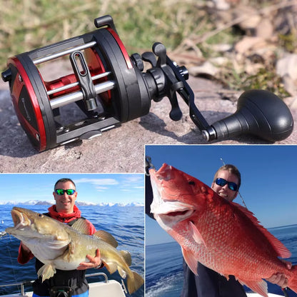 Sougayilang Carretel De Pesca Corrico, Carretel De Liga De Alumínio, Tambor De Água Salgada, Carretel De Pesca 3 + 1Bb 3.8:1, Arrasto Máximo 25Kg, Ferramenta De Pesca