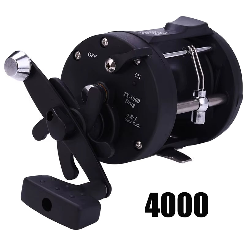 Sougayilang Carretel De Pesca Corrico, Carretel De Liga De Alumínio, Tambor De Água Salgada, Carretel De Pesca 3 + 1Bb 3.8:1, Arrasto Máximo 25Kg, Ferramenta De Pesca